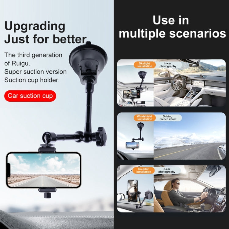 Tri-leg Suction Cup Connecting Rod Arm Phone Clamp Mount, Tri-leg Suction Cup Connecting Rod